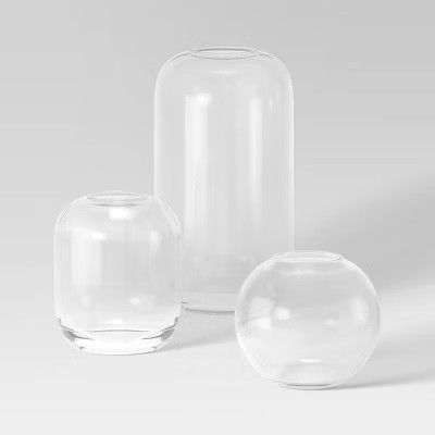 3pc Vase Set Glass Vase Set Clear - Room Essentials™ | Target