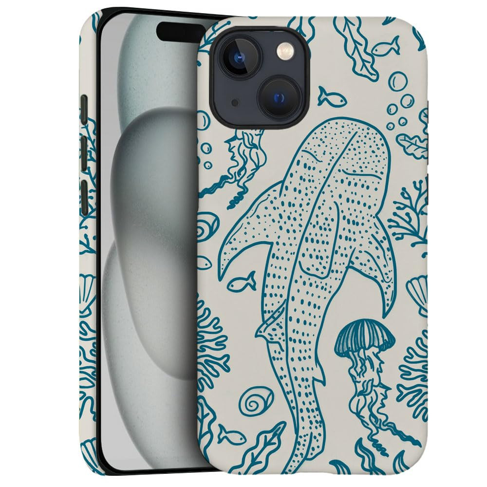 Case for iPhone 13 - [Drop Protection Phone Cover] - Hybrid Case for Girl Women - Shark Whale Cor... | Amazon (US)