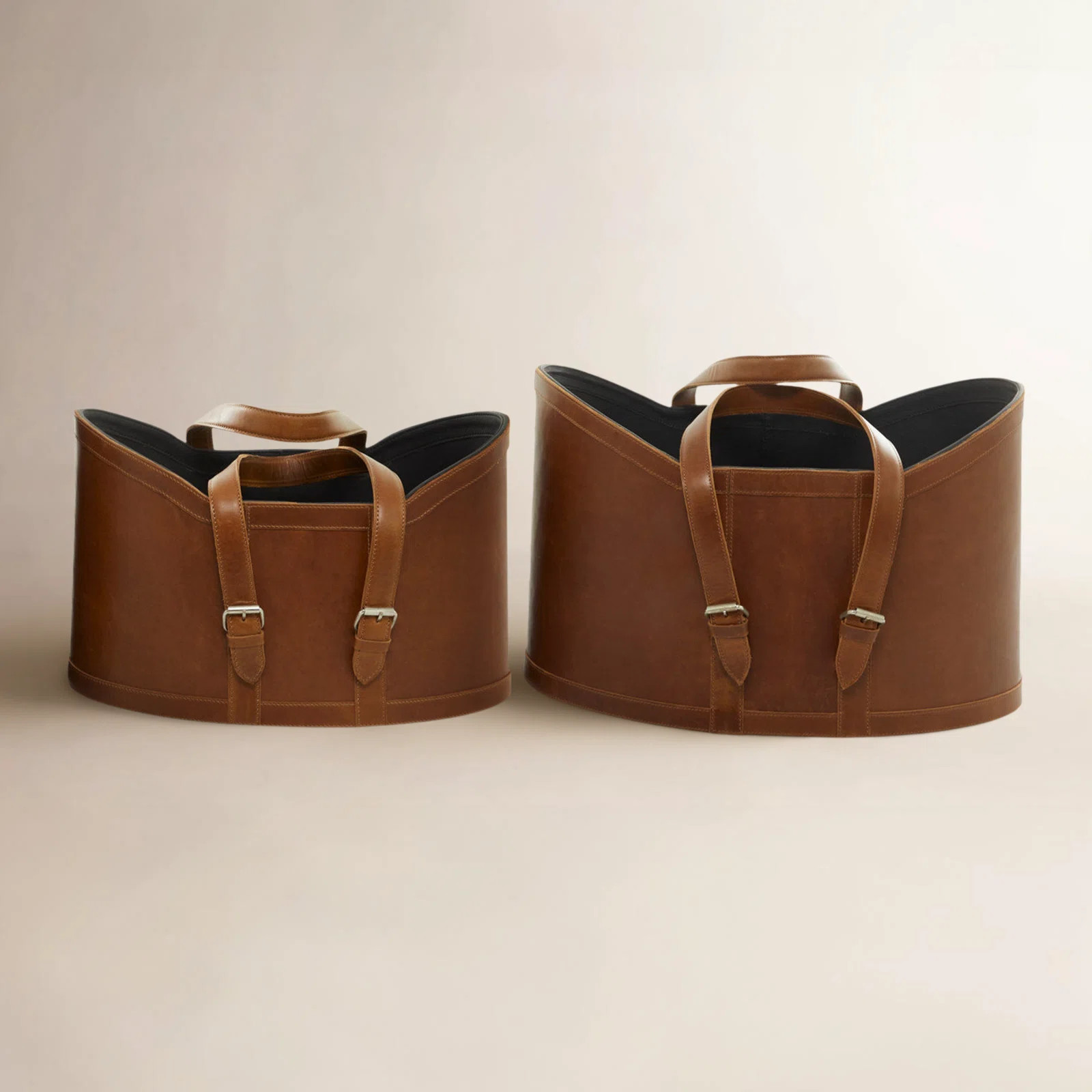 Handmade Genuine Leather Storage Bin Set | Birch Lane