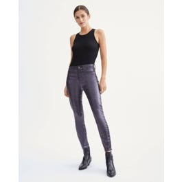 Coated High Waist Ankle Skinny with Faux Pockets in Sparkle | 7 For All Mankind