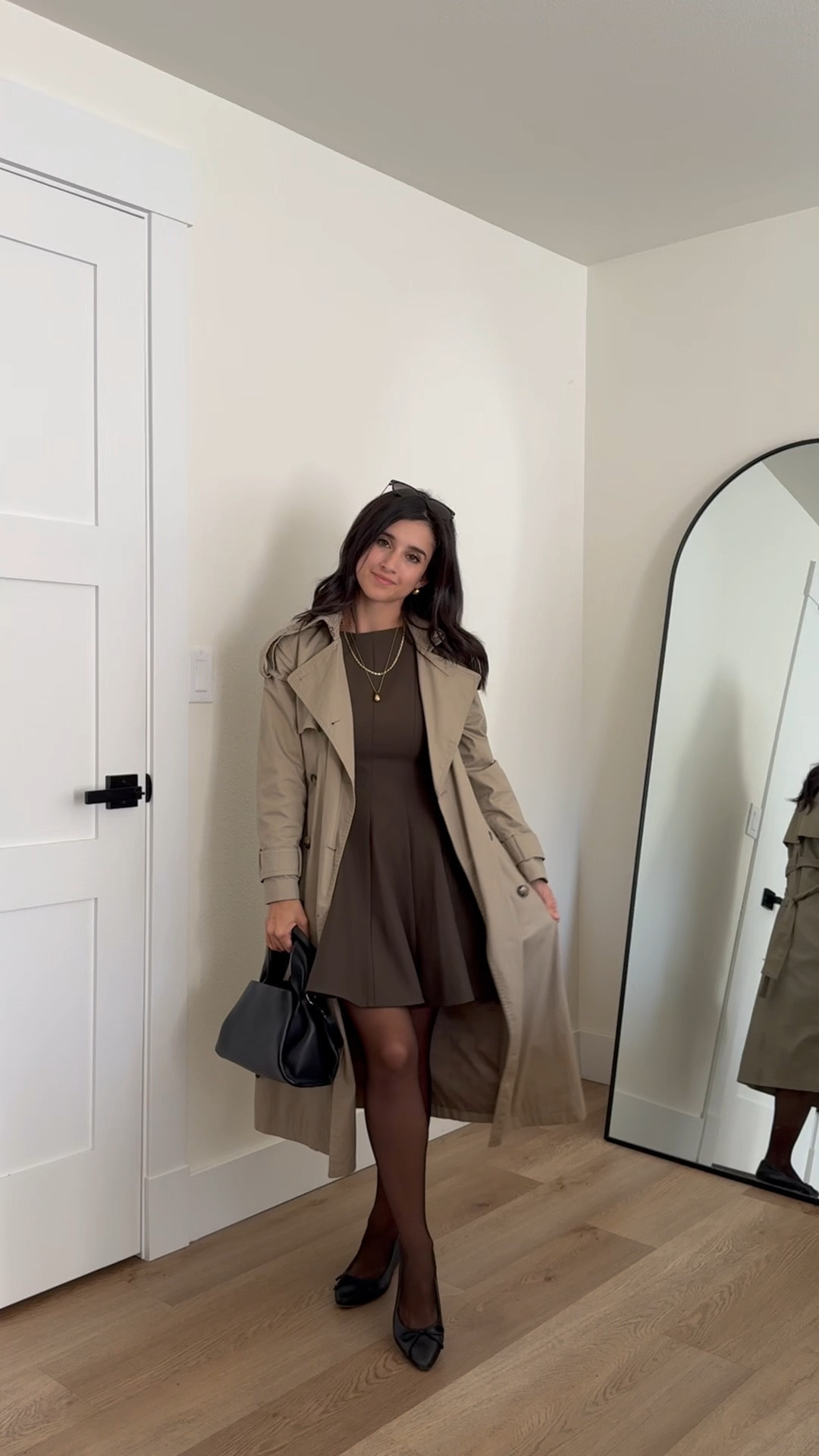 Fall outfit idea petite! 
Trench XXSP 
Dress 0 
Shoes - TTS 

#LTKFindsUnder100 #LTKPetite #LTKSaleAlert
