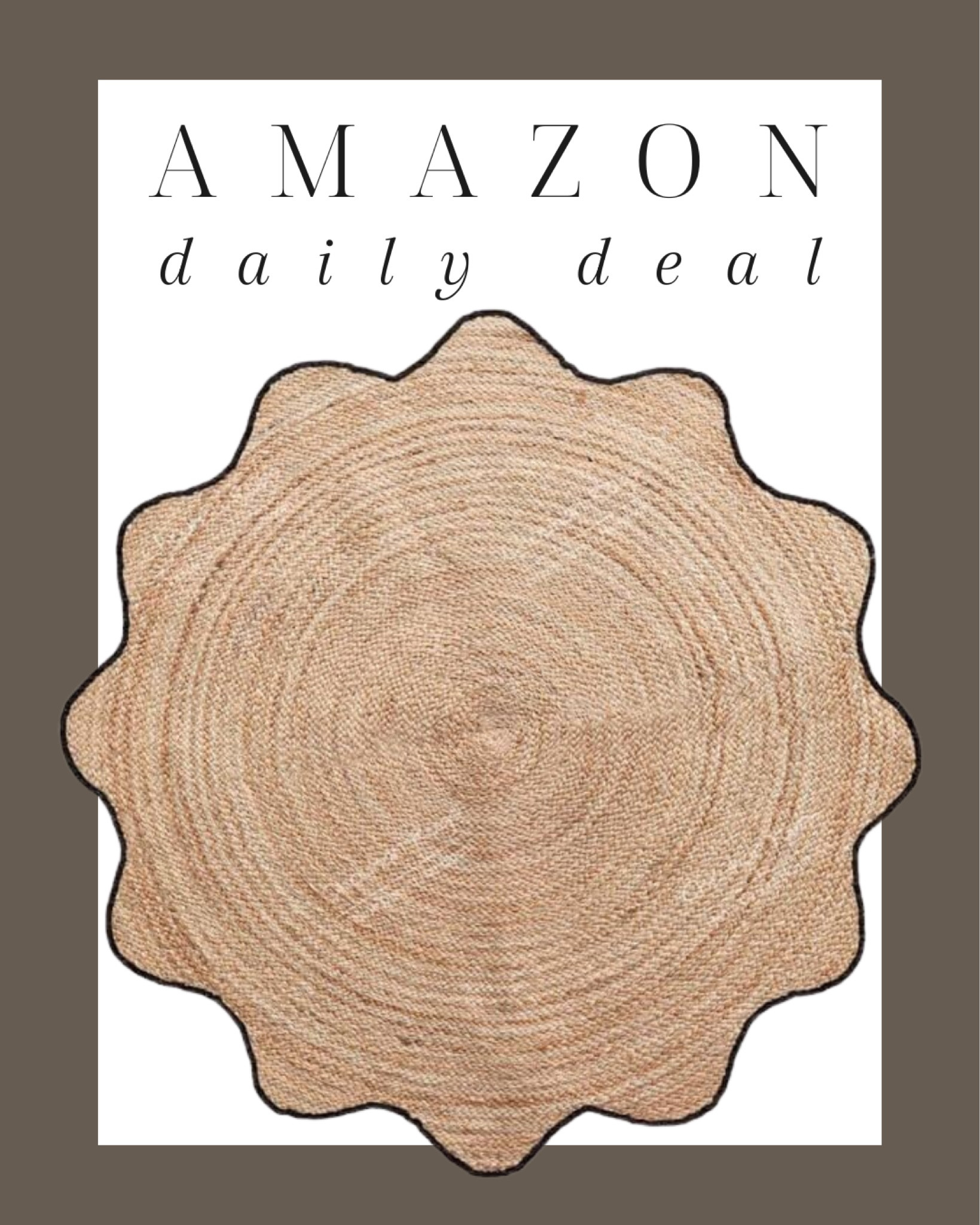 Amazon daily deal ✨ this scalloped jute rug is under $70. Would be a great layering piece or pretty in a coastal space! 

Jute rug, rug, natural jute rug, area rug, scalloped rug, indoor rug, natural fiber rug, layering rug, Amazon sale, sale finds, sale alert, sale, Modern home decor, traditional home decor, budget friendly home decor, Interior design, look for less, designer inspired, Amazon, Amazon home, Amazon must haves, Amazon finds, amazon favorites, Amazon home decor #amazon #amazonhome



#LTKstyletip #LTKhome #LTKsalealert