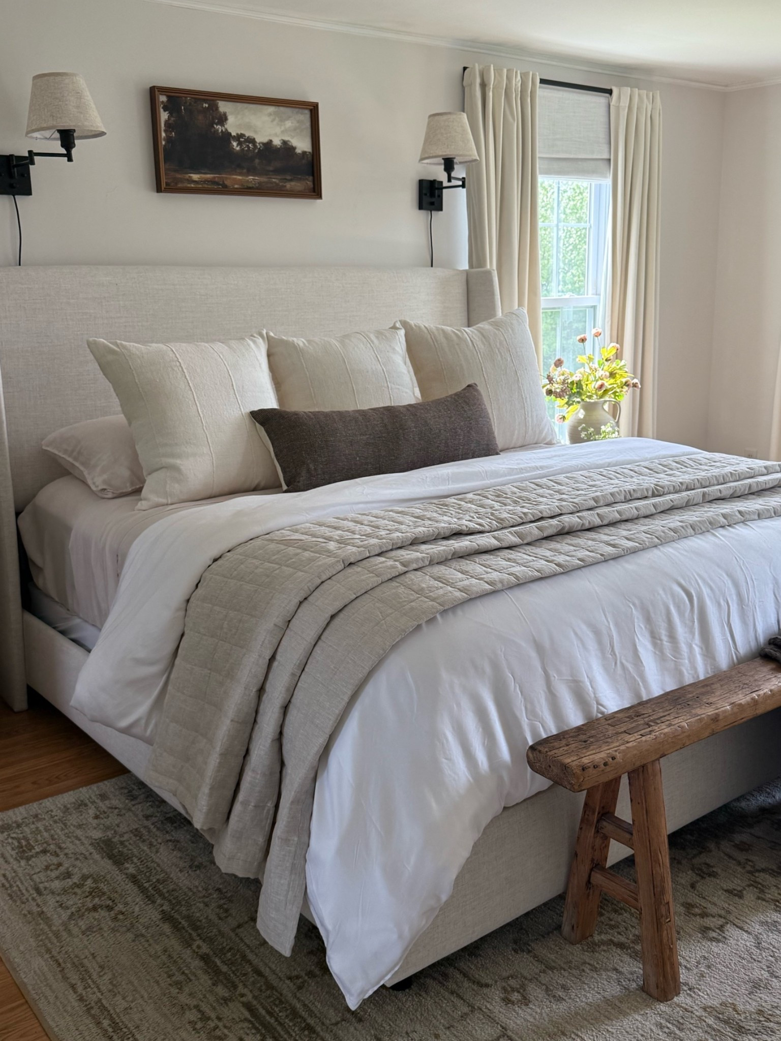 A simple pillow refreshed that gave the bedroom, a more neutral, organic feel the texture and tone blended into our space perfectly. It’s amazing how some new pillows can change the whole feel of a room 🤍
#bedroom #pillows

#LTKHome