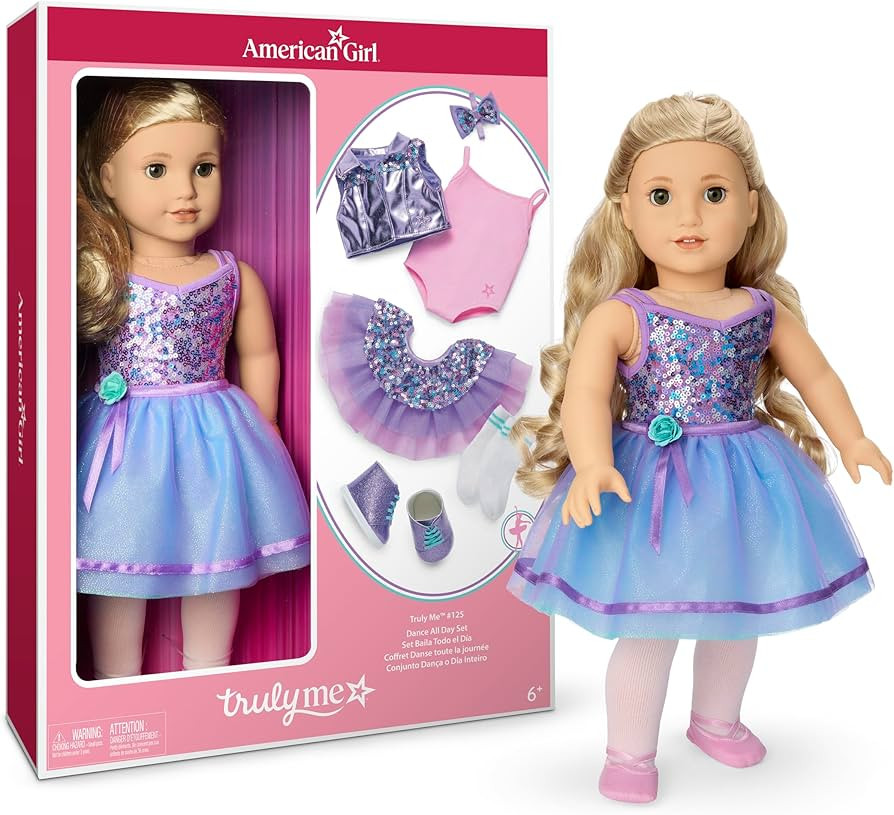 American Girl, Truly Me #125 Doll & Dance All Day Set, with Hazel Eyes, Curly Blonde Hair, Light ... | Amazon (US)