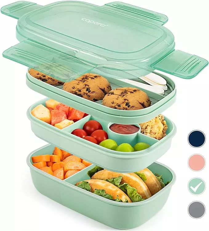 Bento Tek 41 oz Blue and White Buddha Box All-in-One Lunch Box