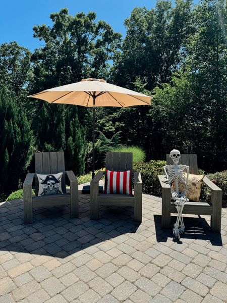 Outdoor Umbrella / Outdoor pillows / Pirate theme pillow covers for pirate theme party / affordable party decor / 5’ skeleton (ours is OOS, so linked similar)!

#LTKFindsUnder50 #LTKHome #LTKParties