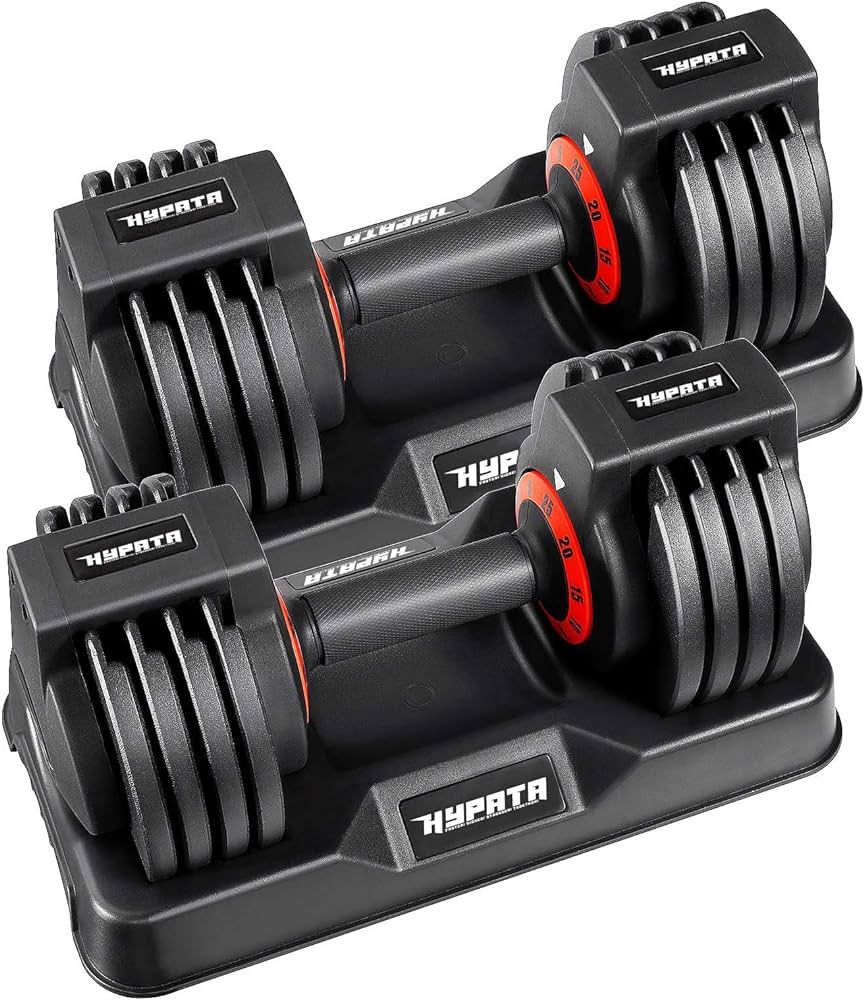 HYPATA 25/55 lbs Pair Adjustable Dumbbell Set, Adjust Dumbbell Weight for Exercises Pair Dumbbell... | Amazon (US)