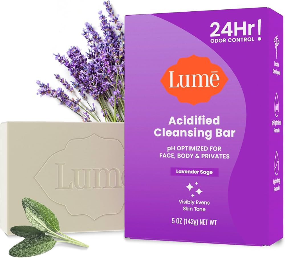Lume Acidified Body Cleansing Bar - 24 Hour Odor Control - Removes Odor Better than Soap - Moistu... | Amazon (US)