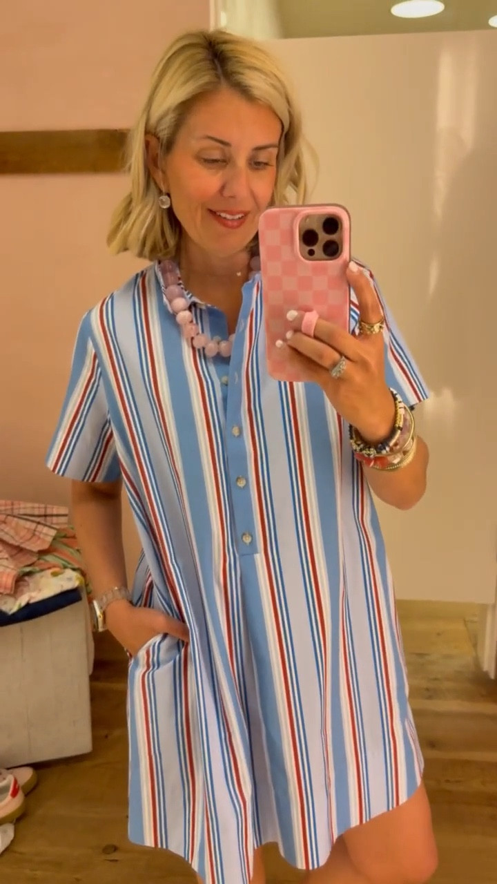 Meet your anytime dress of the summer! Perfect print for Memorial Day and July 4! I’m in xs. 
*Anthro Buy more, Save more Sale 
$50 off $150
$100 off $300
$150 off $500


*Use my code Catherine20 on A+B
*Use my code Mixandmatchmadness on Loopy