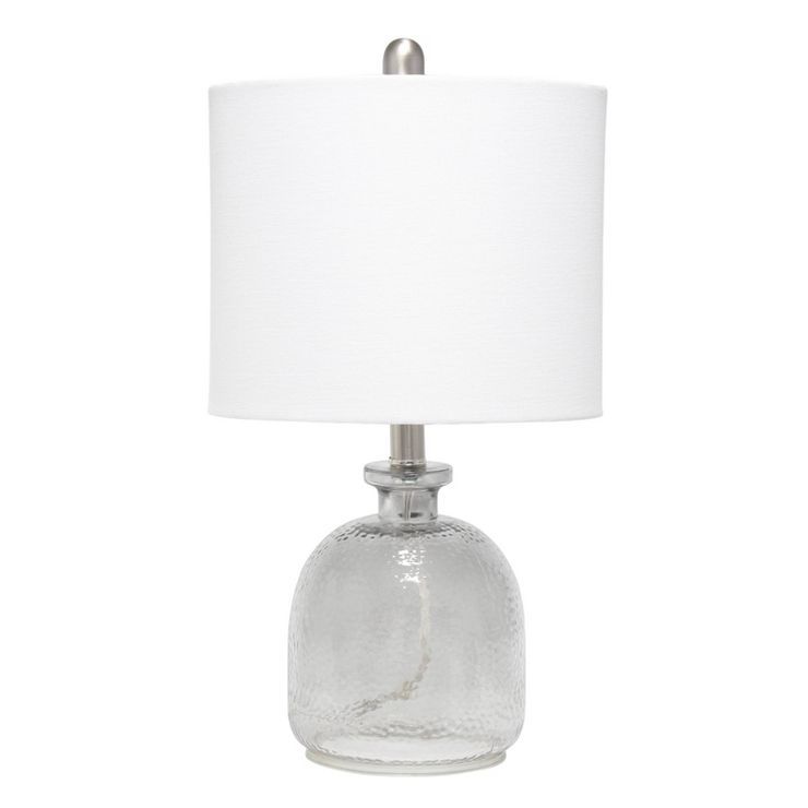 Hammered Glass Jar Table Lamp with Linen Shade White - Lalia Home | Target