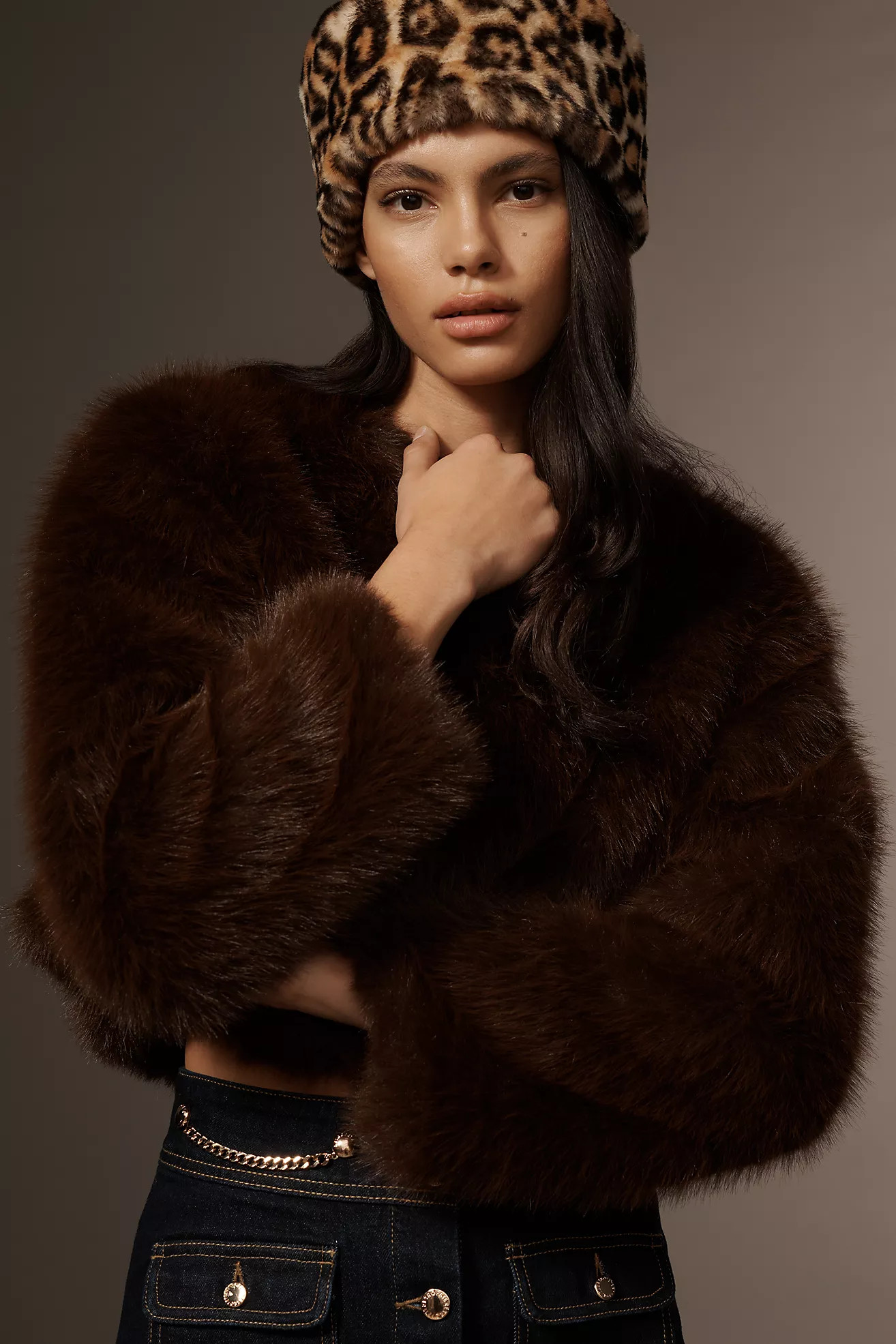 By Anthropologie Faux Fur Animal Print Pillbox Hat | Anthropologie (US)