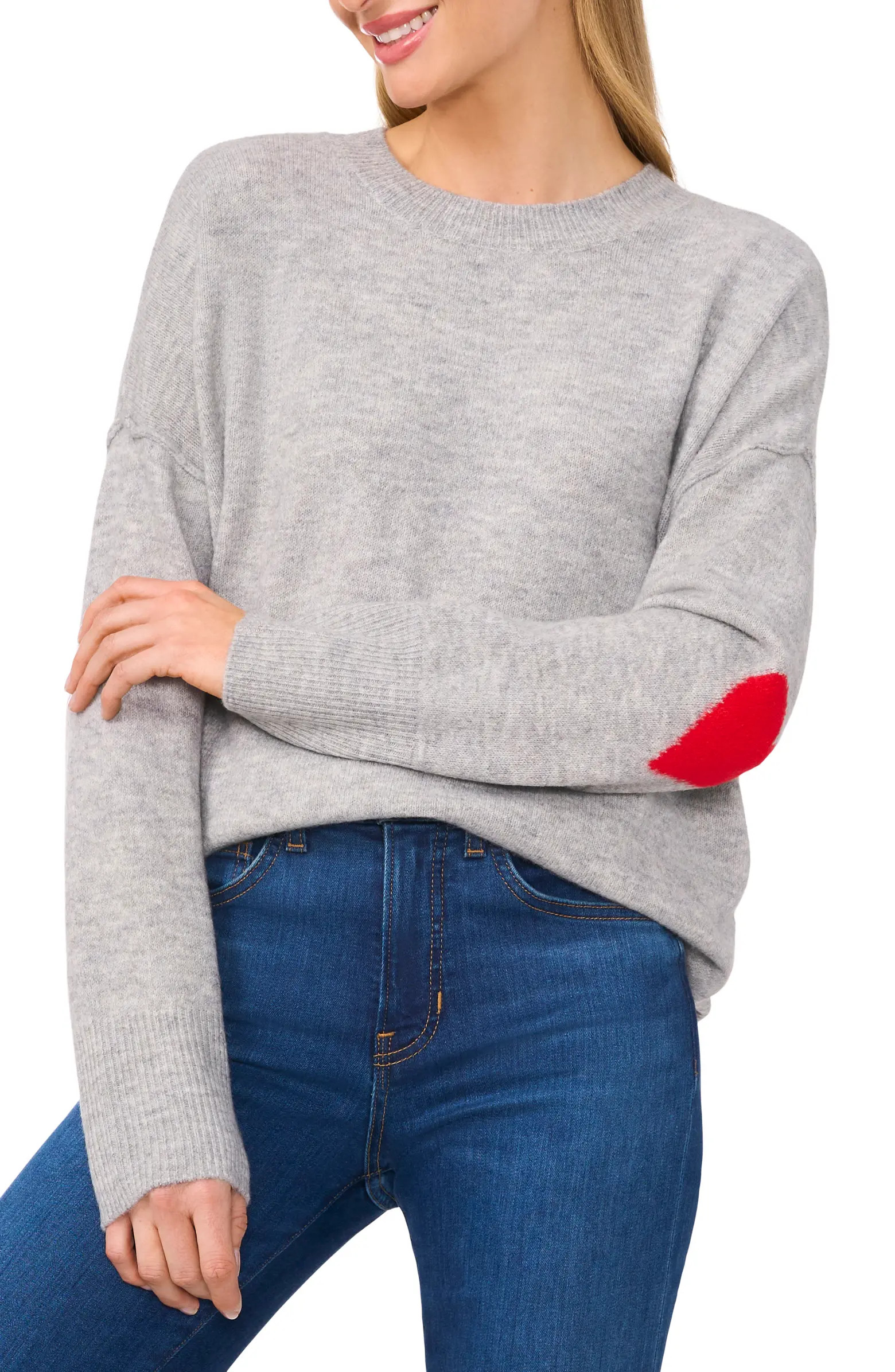 Heart Elbow Crewneck Sweater | Nordstrom