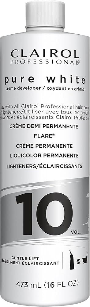 Amazon.com: Clairol Professional Pure White 10 volume Cr\u00e8me Developer, 16 oz : Beauty & Pers... | Amazon (US)