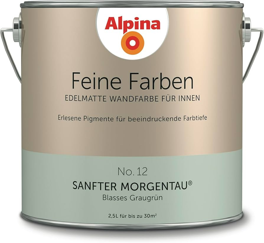 Alpina Feine Farben – No. 12 Sanfter Morgentau® – edelmatte Innenfarbe - Wandfarben für ein... | Amazon (DE)