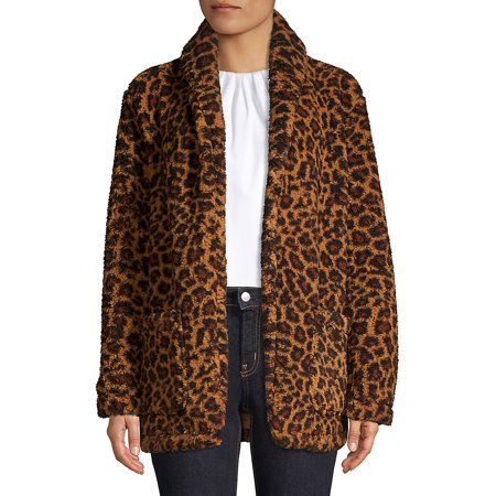 Leopard Printed Faux-Fur Jacket | Walmart (US)