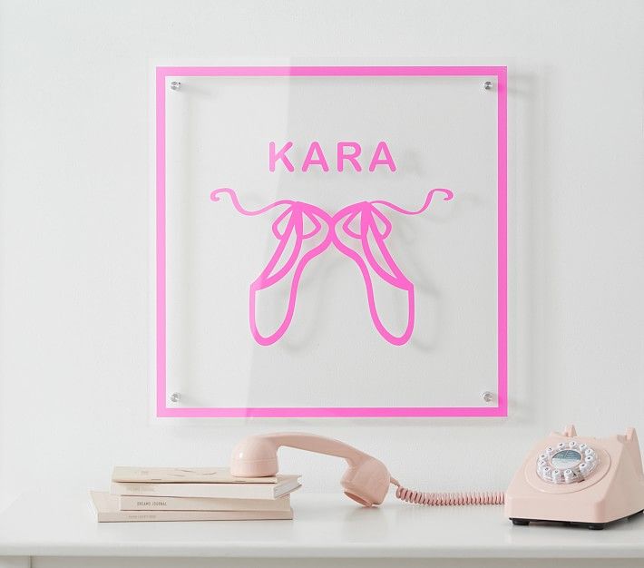Personalized Ballet Slippers Acrylic Plaque | Pottery Barn Kids