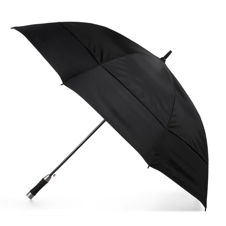 Totes Recycled Canopy Vented One-Touch Auto Open Golf Umbrella With Sunguard® Black | Walmart (US)