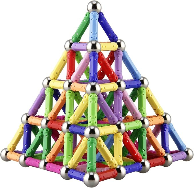 ELONGDI 130 Pieces - Magnetic Building Sticks Building Blocks Set, Magnet Educational Toys Magnet... | Amazon (US)
