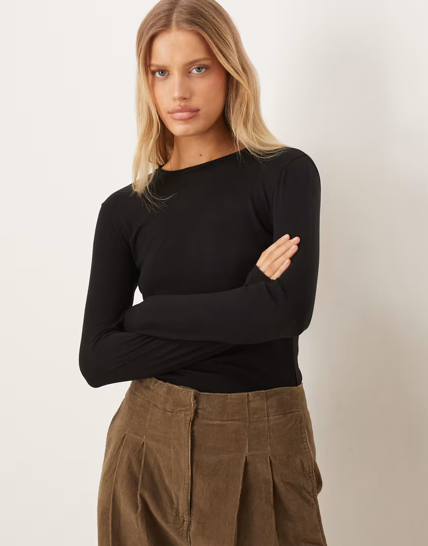 Mango long sleeve t-shirt in black | ASOS (Global)