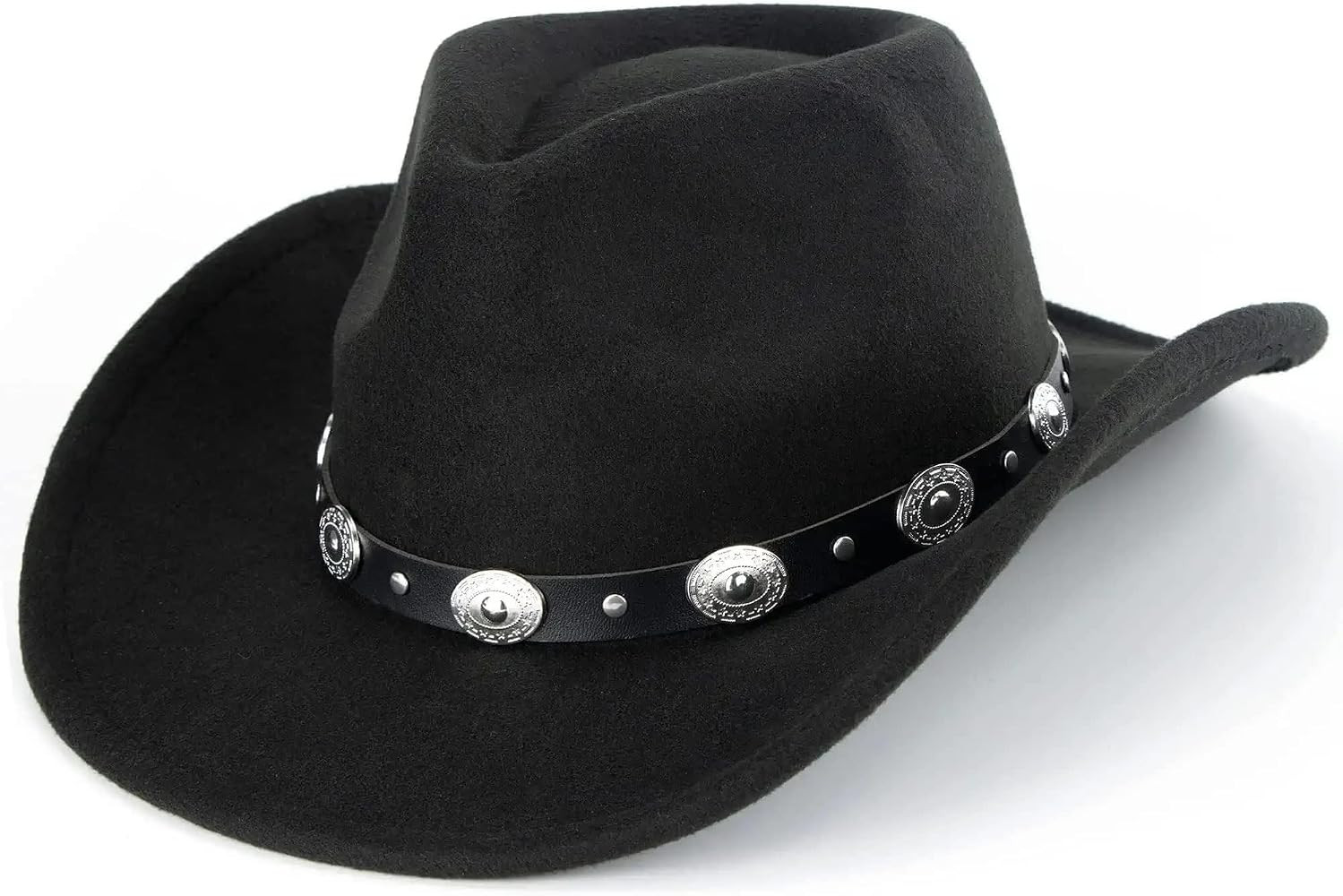 Kids Wide Brim Western Cowboy Cowgirl Hat - Boys Girls Felt Fedora Hats for 2-6 Years | Amazon (US)