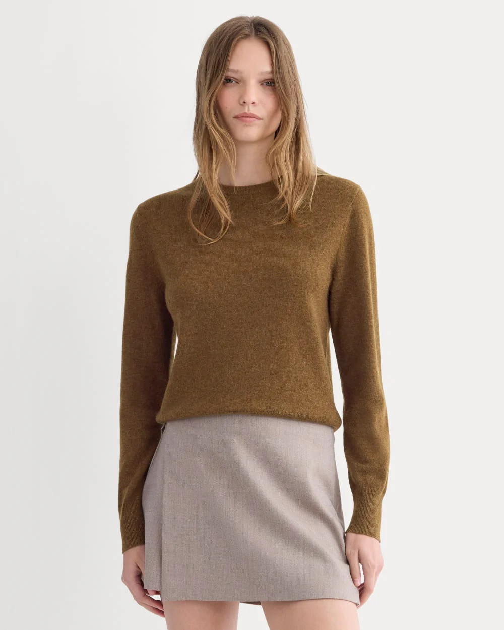 Cashmere Slim Crew Sweater | Heathered Toffee | Everlane