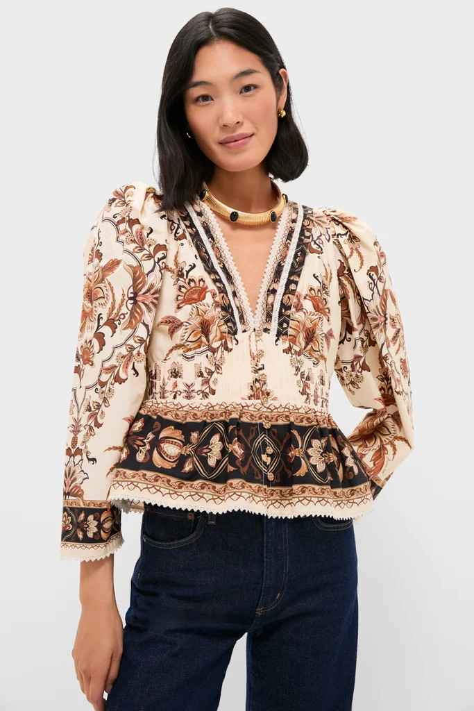 Majestic Garden Sand Blouse | Tuckernuck (US)