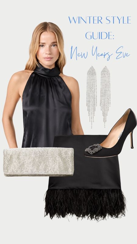 Fun look for New Year’s Eve!  S feather skirt? Jewel heel and chandelier earrings….yes!

#LTKstyletip #LTKover40 #LTKHoliday