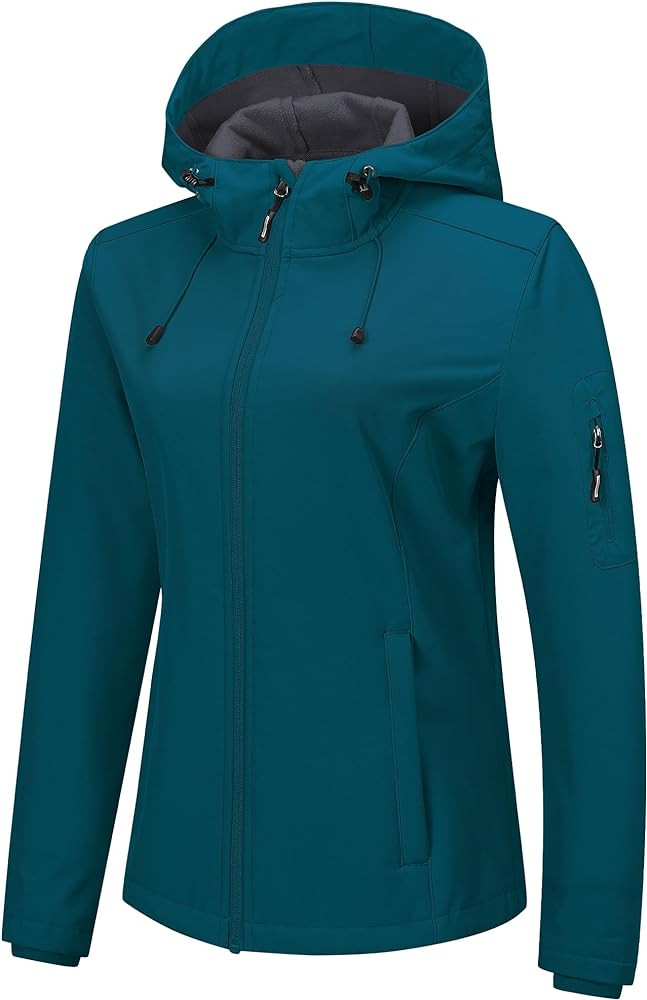 Outdoor Ventures Women's Softshell Jacket Fleece Lined Waterproof Rain Coat | Amazon (US)