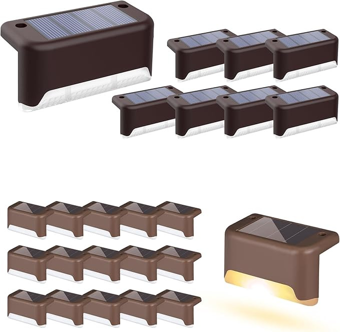 SOLPEX Solar Deck Lights Outdoor 16 Pack & Solar Fence Lights Outdoor | Amazon (US)