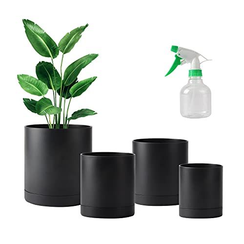 Mkono 6 Pack Plastic Plant Pots for Plants, 7/6.5/6/5.5/5/4.5 Inch Indoor Plastic Planters Modern... | Amazon (US)