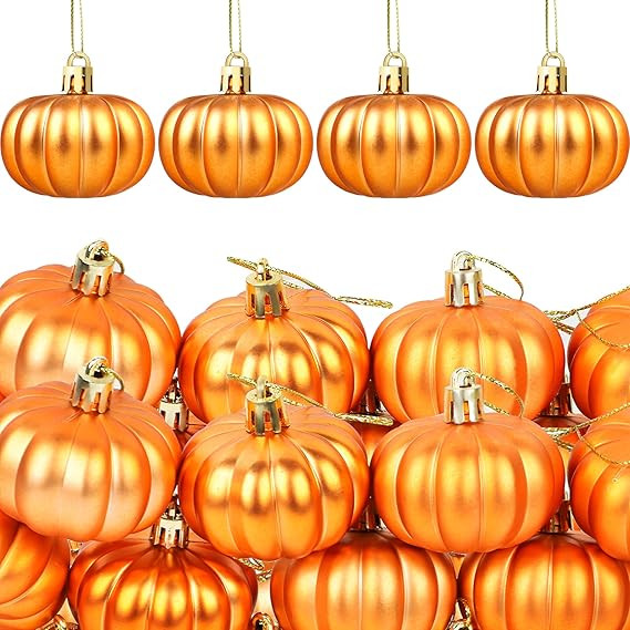 12 Pcs Pumpkin Hanging Ornaments Fall Mini Pumpkin Ball for Tree Thanksgiving Orange Pumpkin Hang... | Amazon (US)