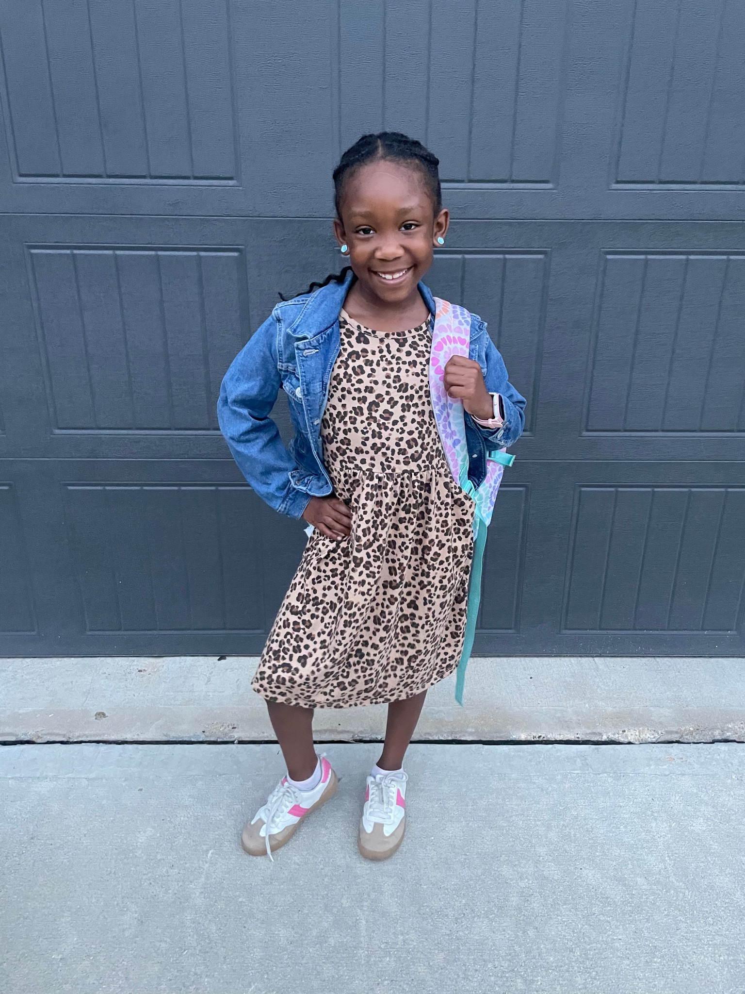 Riley is ready to take on her first day of school with confidence and style! Rocking her cute leopard print dress, denim jacket, and pink-accented sneakers, she's all set for a fantastic year ahead. Who else loves this adorable back-to-school outfit? 🐆✨ #FirstDayOfSchool #BackToSchoolStyle #RileyRocks #LeopardPrintLove #SchoolFashion #kidswear #kidcore #backtoschooloutfits #backtoschoolhairstyles #backtoschoolideas #backtoschoolhair #oldnavystyle #leopard #walmartfashion 

#LTKFindsUnder50 #LTKKids #LTKStyleTip