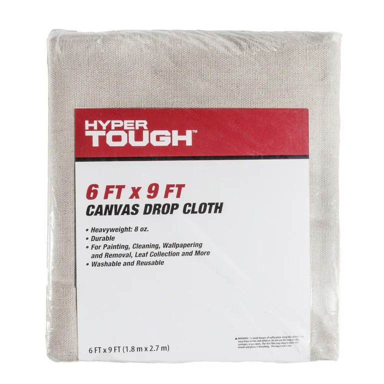 Hyper Tough Canvas Drop Cloth, 6' x 9' - Walmart.com | Walmart (US)
