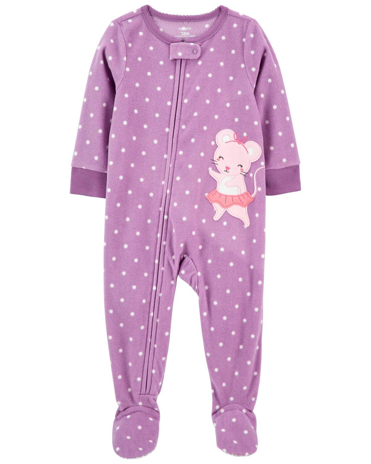 Purple Toddler 1-Piece Mouse Fleece Footie Pajamas | carters.com | Carter's