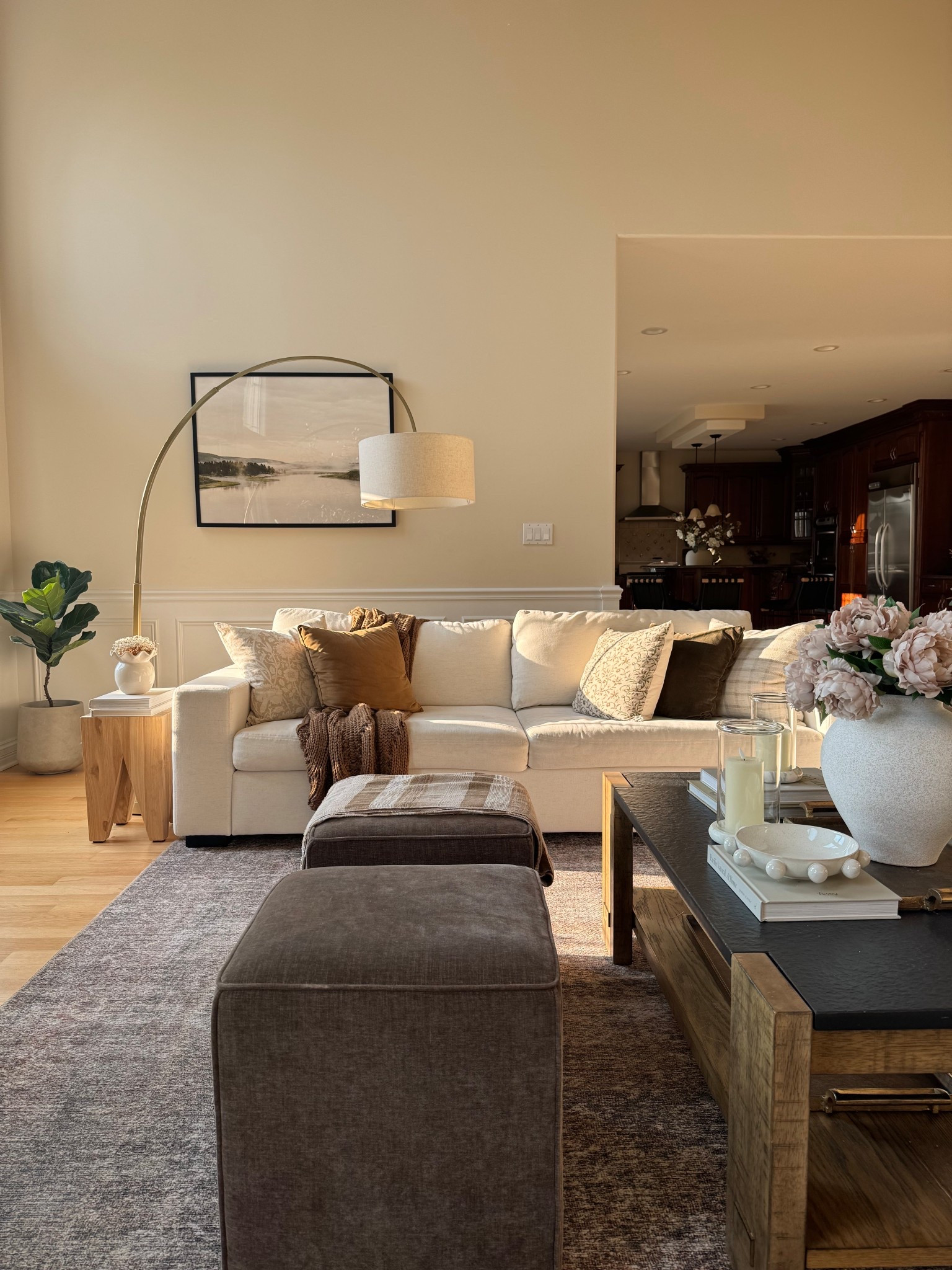 Great room views and golden hour ✨ adding subtle touches of fall! My favorite way to bring in fall is through chunky knit throws, pillows and swapping out stems. 

#fallhome #falldecor #fallhomedecor #falldecorating #greatroom #livingroom #coffeetable #rug #sofa #lamp #neutralhome #cozyhome #flowers #affordablehomefinds #albanypark #targetstyle #targethome #home 

#LTKHome #LTKSeasonal #LTKSaleAlert