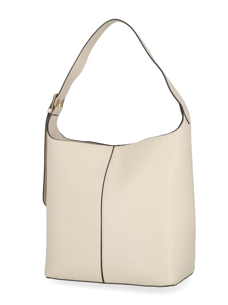 Time and Tru Women's Shively Bucket Handbag, Solid Beige | Walmart (US)