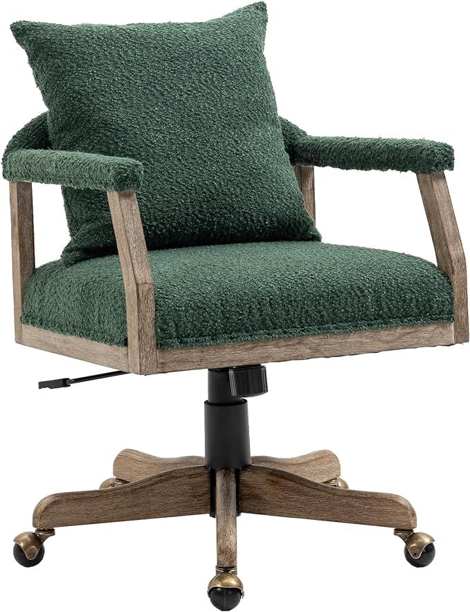Mid Century Modern Desk Chair with Swivel, Adjustable Height Fabric Seat Office Reading Armchair ... | Amazon (US)