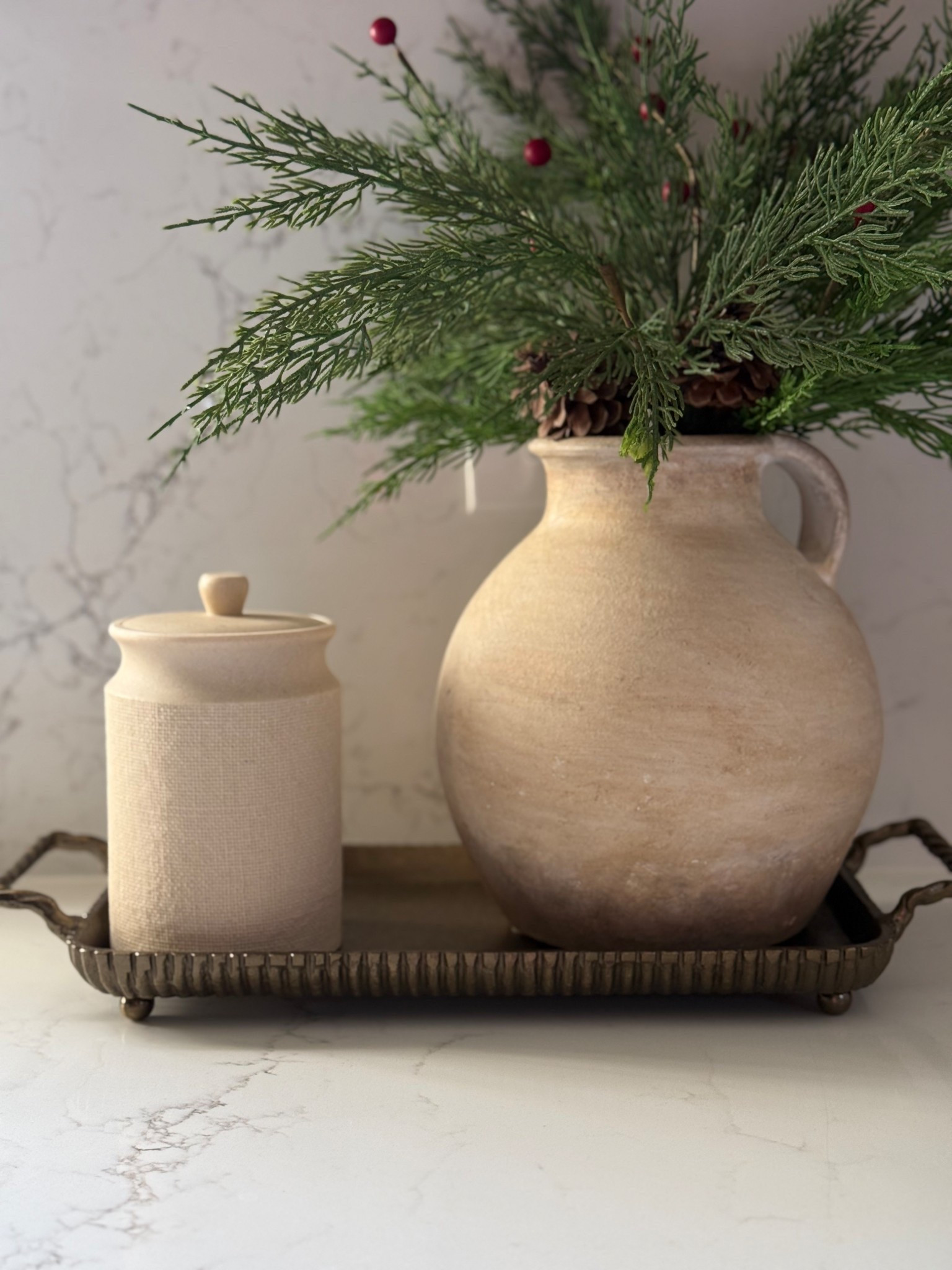 Brass handled tray is back in stock! Makes a gift or way to coral and display things!

#LTKHoliday #LTKHome #LTKFindsUnder50