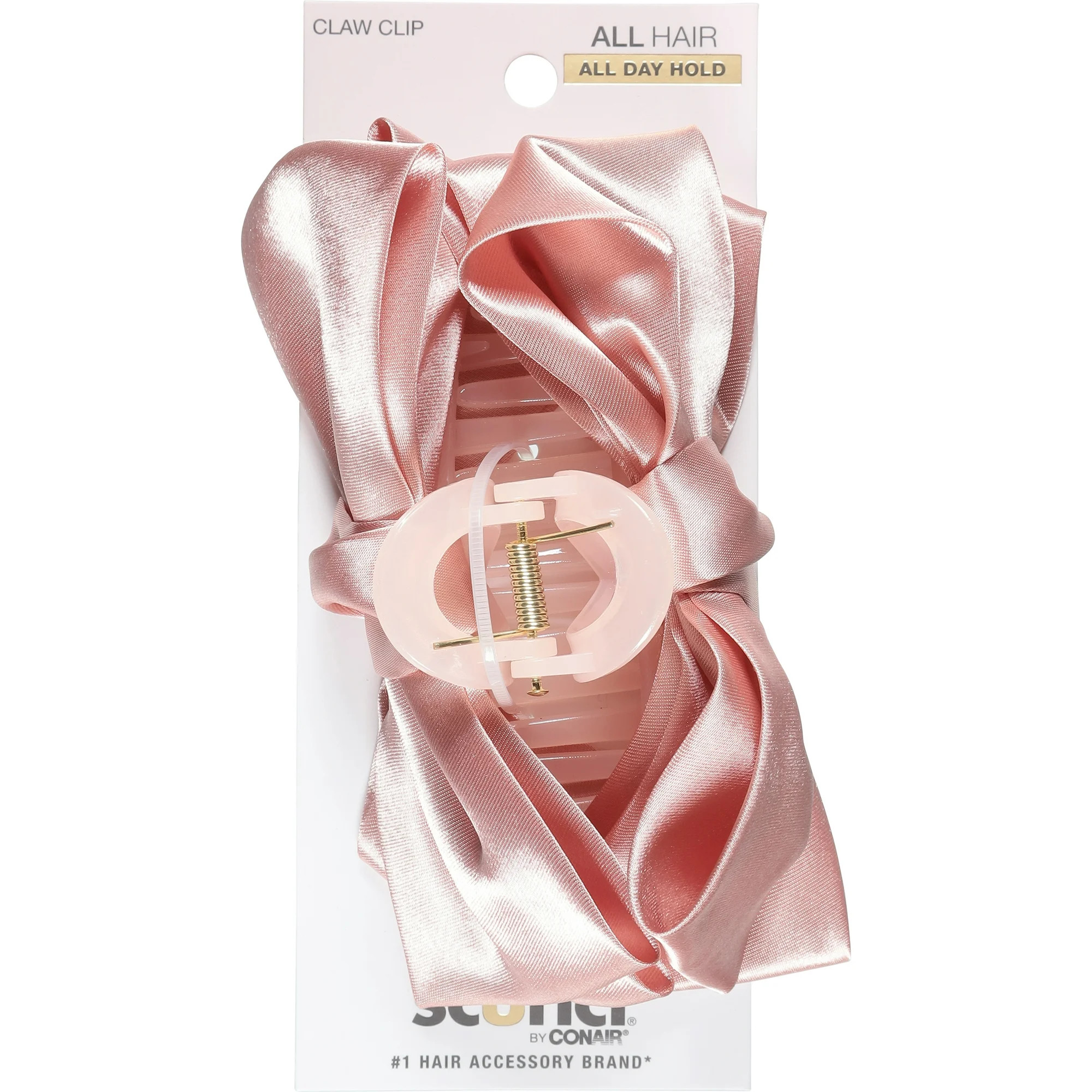 Scunci Large Satin Bow Claw Clip, Pink, 1 Count | Walmart (US)