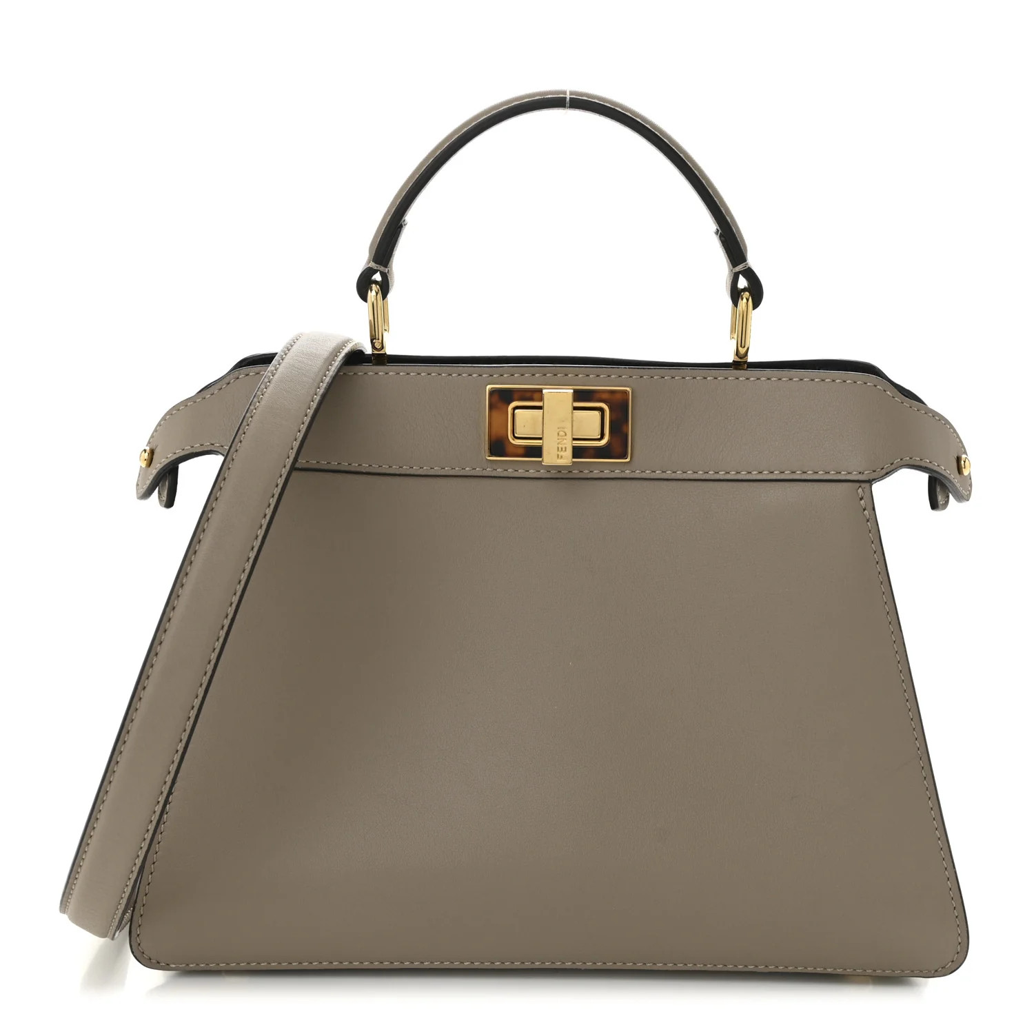 Vitello Seta Shiny Nappa Plexiglass Bi-Color Small Peekaboo I SEE U Satchel Tartaruga Black | FASHIONPHILE (US)