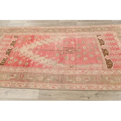 One-of-a-Kind Hand-Knotted 3'11" x 7'8" Wool Area Rug in Pink Rugsource | Wayfair North America