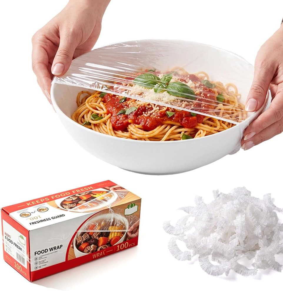 Disposable Stretch Food Cover Elastic Bowl Covers Food Storage (White X100) | Amazon (US)