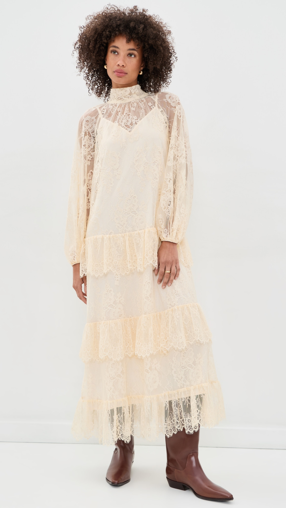 MAUDE CLUB Olympia Dress Ivory S | Shopbop