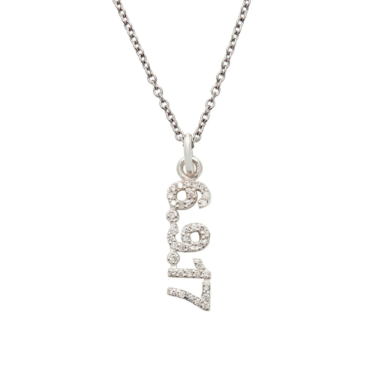 Pavé Vertical Date Necklace | Tiny Tags (US)