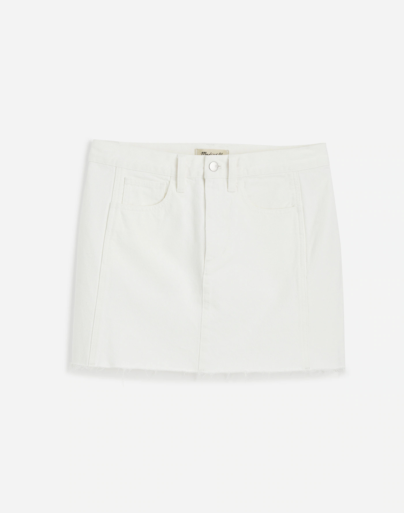 Raw-Hem Mini Skirt in Pure White | Madewell | Madewell