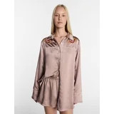Kacey Lee Women's Satin Sleep Shirt with Long Sleeves, Size XS-XXL | Walmart (US)