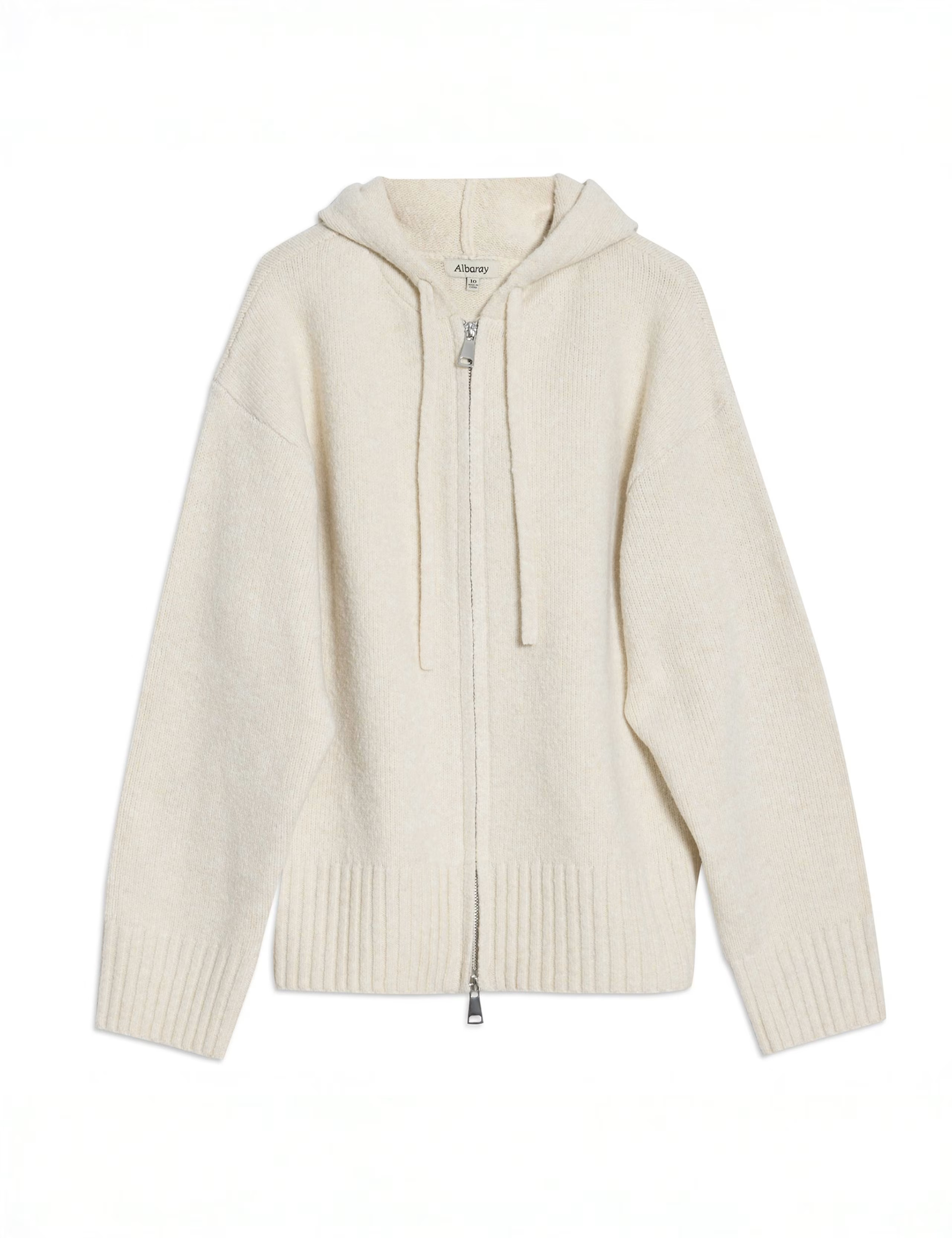 Textured Zip Up Knitted Hoodie with Wool | Marks & Spencer (UK)