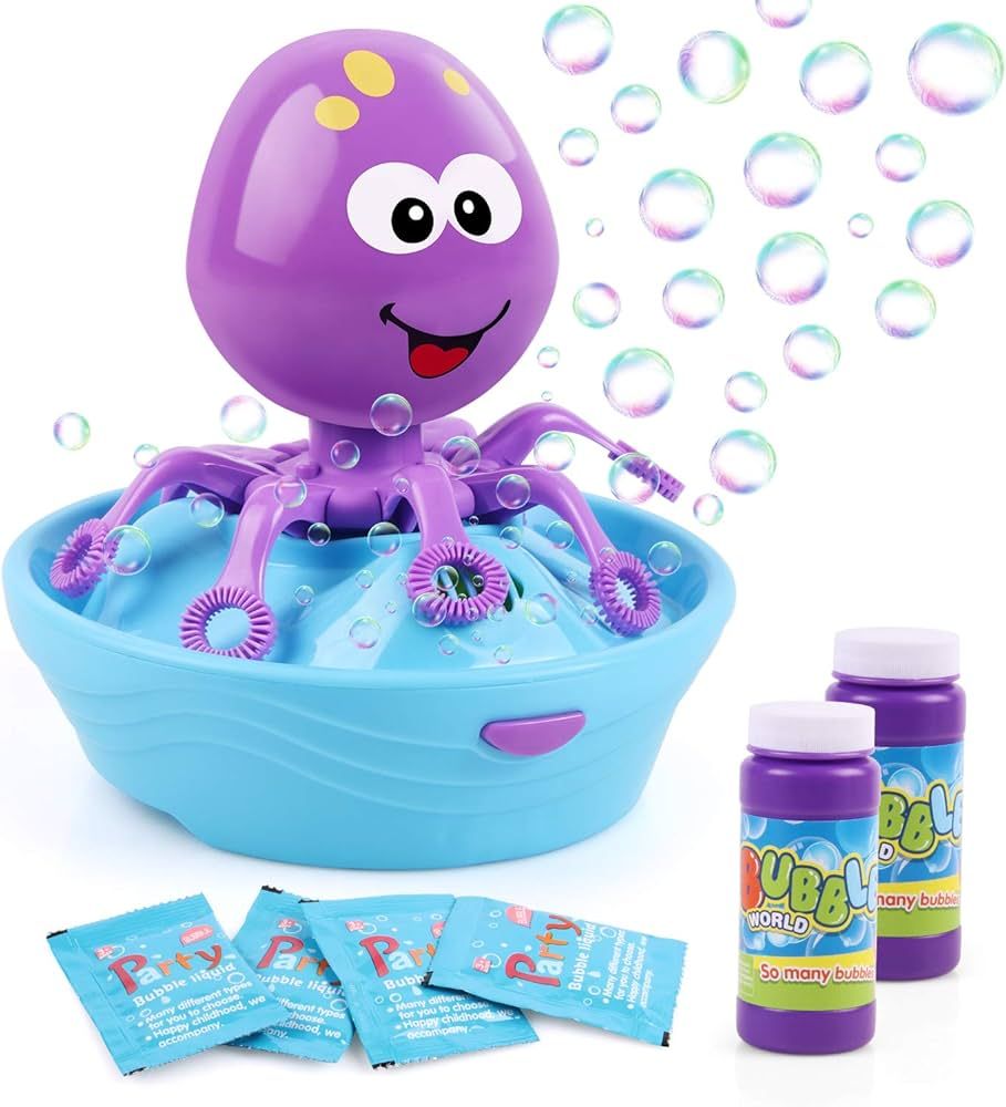 Duckura Toys for Toddler Boy Girls, Octopus Bubble Maker Blower Machine for Kids Outdoor Outside ... | Amazon (US)