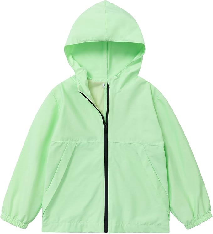 LIONJIE Kids Rain Jacket Boys Girls Hooded Raincoat Lightweight Waterproof Zipper Active Windbrea... | Amazon (US)