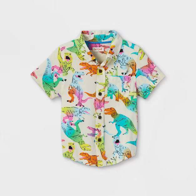 Toddler Boys' Challis Short Sleeve Button-Down Shirt - Cat & Jack™ | Target